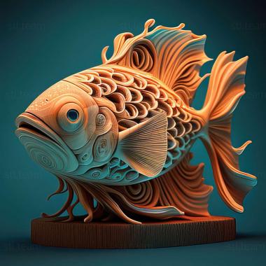 3D model Amatitlania fish (STL)